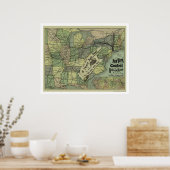 New York Central & Hudson Railroad Map 1876 Poster (Keuken)