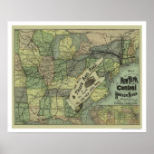 New York Central & Hudson Railroad Map 1876 Poster (Voorkant)