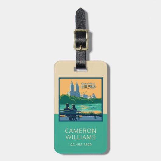 New York Central Park Bank Bagagelabel (Voorkant verticaal)