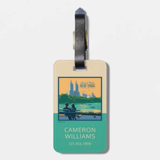New York Central Park Bank Bagagelabel (Achterkant verticaal)