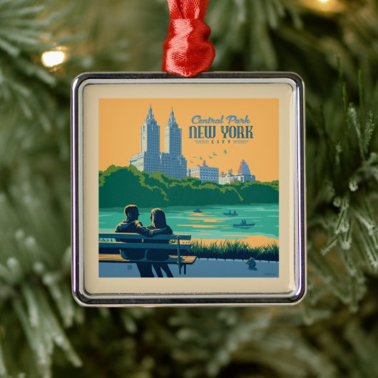 New York Central Park Bank Metalen Ornament (Boom)