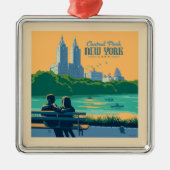 New York Central Park Bank Metalen Ornament (Voorkant)