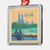 New York Central Park Bank Metalen Ornament (Links)