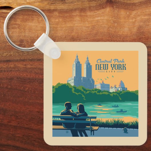 New York Central Park Bank Sleutelhanger (Voorkant)