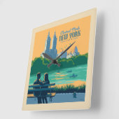 New York Central Park Bank Vierkante Klok (Hoek)