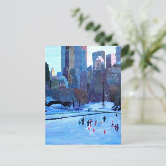 New York Central Park Ice en Winter in Manhattan Briefkaart (Staand voorkant)