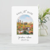 New York Central Park Naherfst Wedding Save the Da Kaart (Staand voorkant)