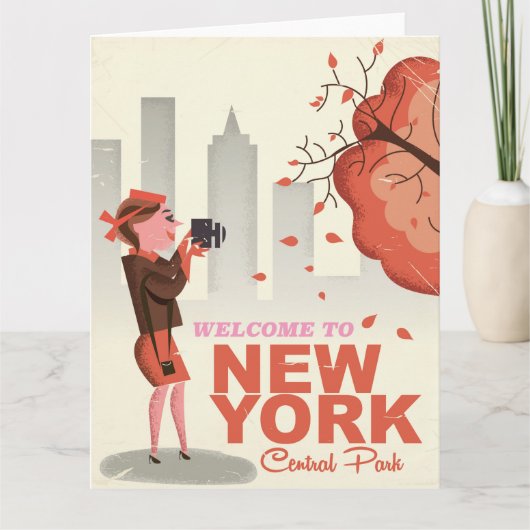 New York Central Park Vintage-poster Kaart (Voorkant)