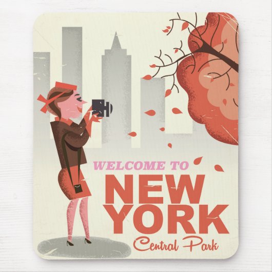 New York Central Park Vintage reisposter Muismat (Voorkant)