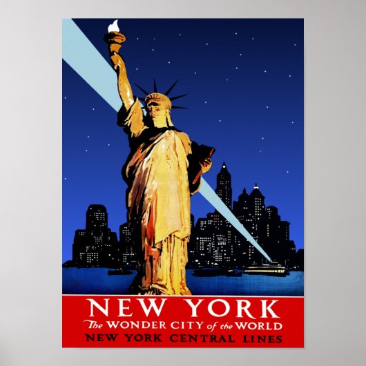 New York Central Railroad Travel Poster voor NYC (Voorkant)