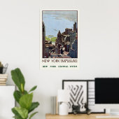 New York Central System Manhattan Skyscraper Poster (Thuiskantoor)