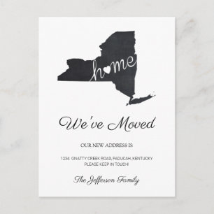 New York Chalkboard State Map Moving Briefkaart