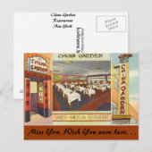 New York, China Garden Restaurant Briefkaart (Voorkant / Achterkant)