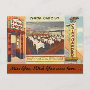 New York, China Garden Restaurant Briefkaart