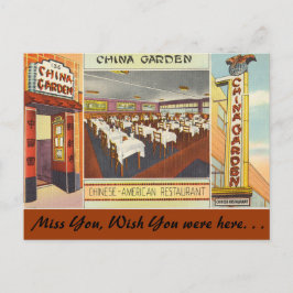 New York, China Garden Restaurant Briefkaart