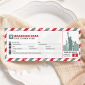 New York Christmas Boarding Pass Cadeaubon Kaart