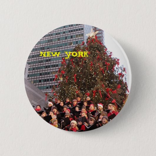 NEW YORK CHRISTMAS RONDE BUTTON 5,7 CM (Voorkant)