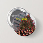 NEW YORK CHRISTMAS RONDE BUTTON 5,7 CM (Voorkant /achterkant)