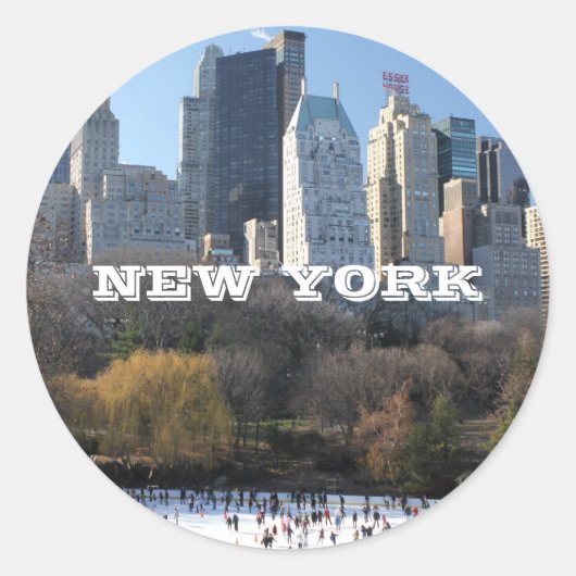 NEW YORK CHRISTMAS RONDE STICKER (Voorkant)