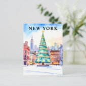 New York Christmas Tree Winterreizen Briefkaart (Staand voorkant)