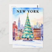 New York Christmas Tree Winterreizen Briefkaart (Voorkant / Achterkant)