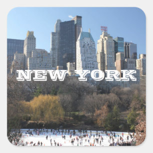 NEW YORK CHRISTMAS VIERKANTE STICKER