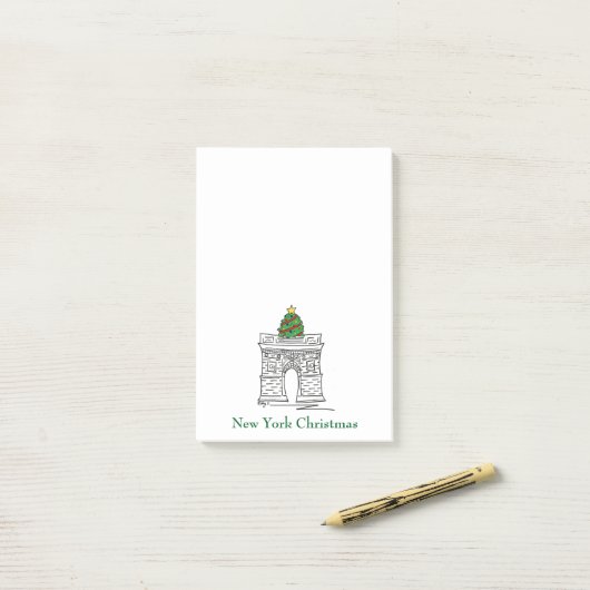New York Christmas Washington Square Arch Tree Post-it® Notes (Op bureau)
