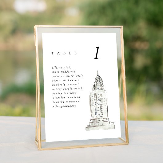 New York Chrysler Gebouw Bruiloft Zitkaarten