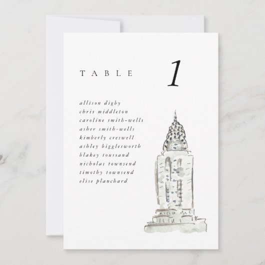 New York Chrysler Gebouw Bruiloft Zitkaarten (Voorkant)