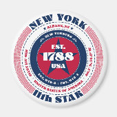 New York Circle typografie souvenirmagneet Magneet (Voorkant)