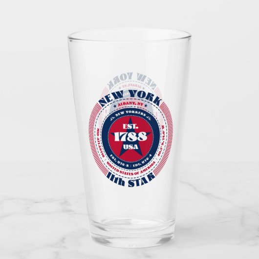 New York Circular Typography Design Glas (Voorkant)