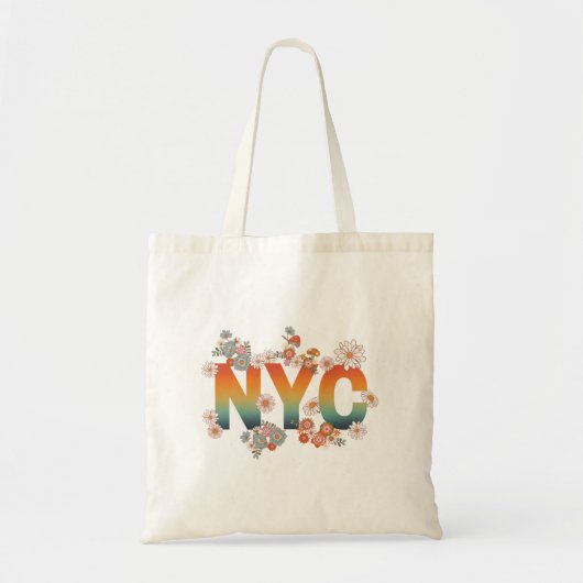 New York Citi Power Flower Retro-ontwerp Tote Bag (Voorkant)