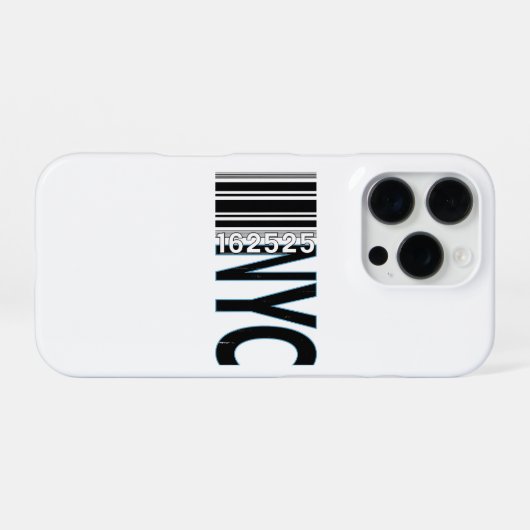New York City 1625 Barcode Ontwerp iPhone Hoesje (Achterkant horizontaal)