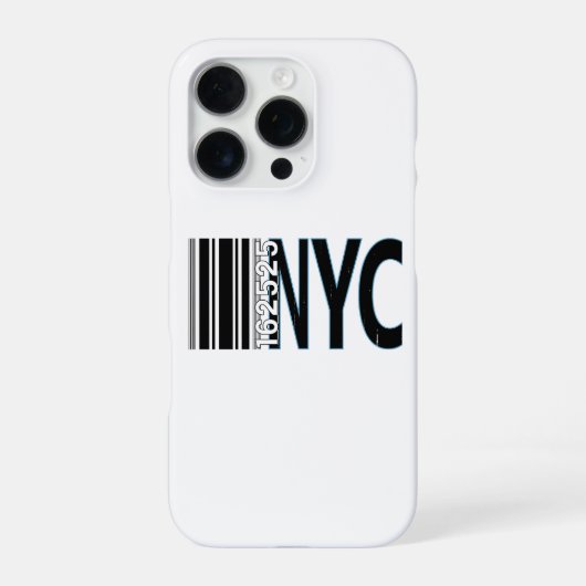 New York City 1625 Barcode Ontwerp iPhone Hoesje (Achterkant)