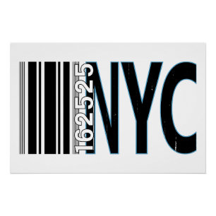 New York City 1625 Barcode Ontwerp Perfect Poster