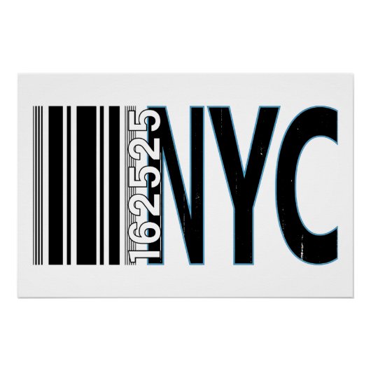 New York City 1625 Barcode Ontwerp Perfect Poster (Voorkant)