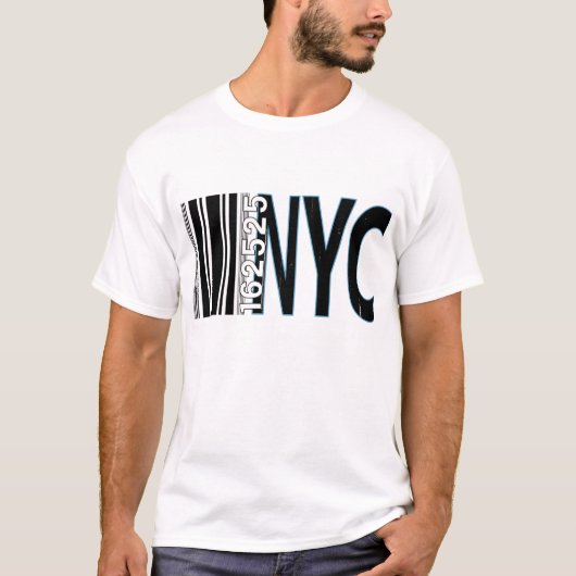 New York City 1625 Barcode Ontwerp T-shirt (Voorkant)