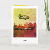 NEW YORK CITY 1930 SKYLINE BLIMP YOUR BIRTHDAY KAART (Achterkant)