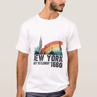 New York City 1960 – Kleurrijke Retro Skyline G T-shirt