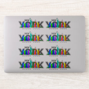 New York City 20x20cm - Glanzend Transparant Sticker