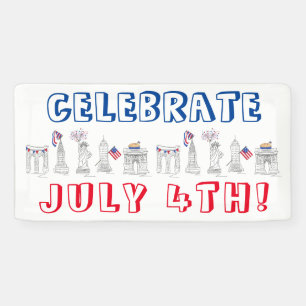 New York City 4 juli vuurwerk NYC Celebrate Spandoek