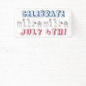 New York City 4 juli vuurwerk NYC Celebrate Spandoek (Insitu)