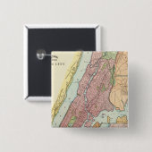New York City 4 Vierkante Button 5,1 Cm (Voorkant /achterkant)