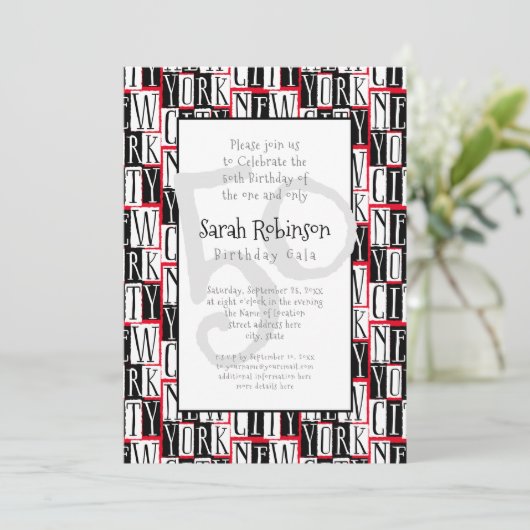 New York City 50th Birthday Party Manhattan Chic Kaart (Staand voorkant)