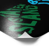 New York City 5 Boroughs Calligram Map Foto Afdruk (Hoek)