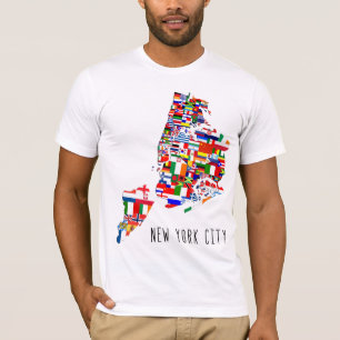 New York City 5 Boroughs Flags T-Shirt