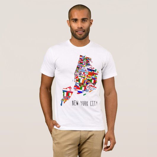 New York City 5 Boroughs Flags T-Shirt (Voorkant volledig)