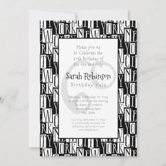 New York City 60th Birthday Party Manhattan Style Kaart (Voorkant)