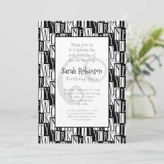 New York City 60th Birthday Party Manhattan Style Kaart (Staand voorkant)
