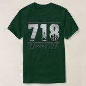 New York City 718 Netnummer Skyline Queens NY NYC T-shirt (Design voorkant)